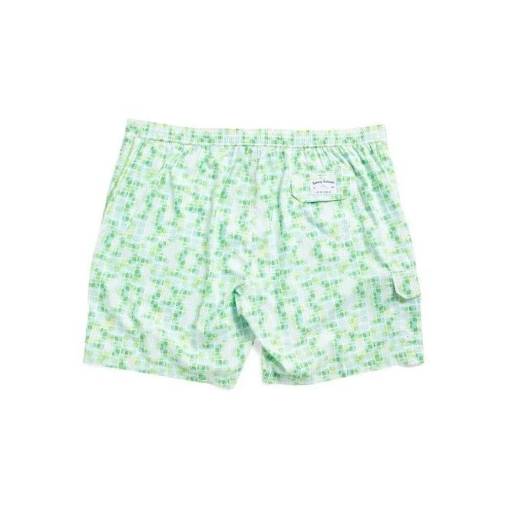 TOMMY BAHAMA Men's Big & Tall Baja Tide Swim TR Turquoise Swim Trunks 4XLB